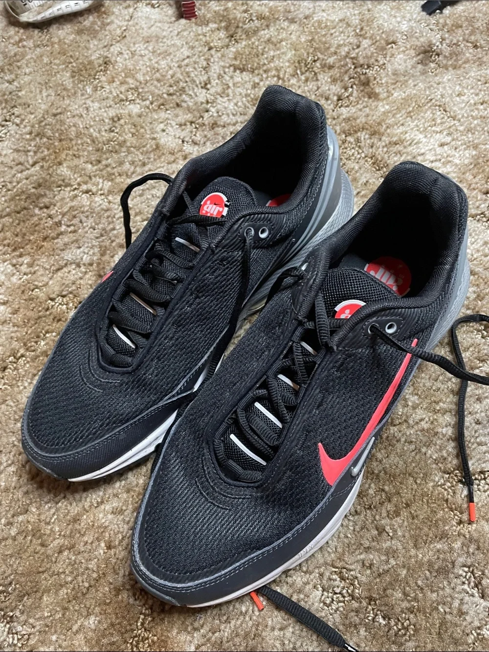 Nike‎ Air Max Pulse Black Smoke Grey Anthracite Bright Crimson Mens Size 9.5